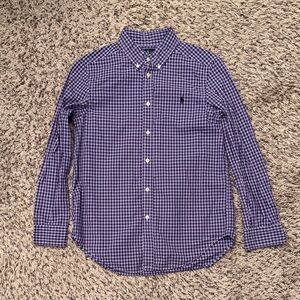Boys Polo Purple Checkered Shirt